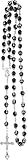 Accesorios Collar De Rosario Religioso De Plata De Ley 925 Para Mujeres Y Hombres - 1 Pieza Colgantes De Cuentas De Rosario De Cruz Católica Collar De Cuentas De Cristal Redondo Religioso, Colgante De