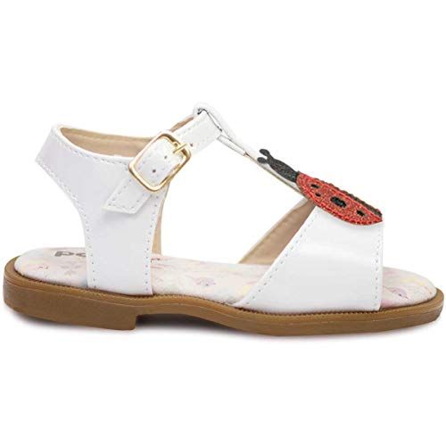 Sandália Rasteira Infantil Menina Moda 90 (22, Branco)