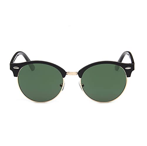 Image of AUGEN By Visions India Retro Vintage Round Abstract Unisex Sunglasses UV400 Protected Medium Size (Green, 122)