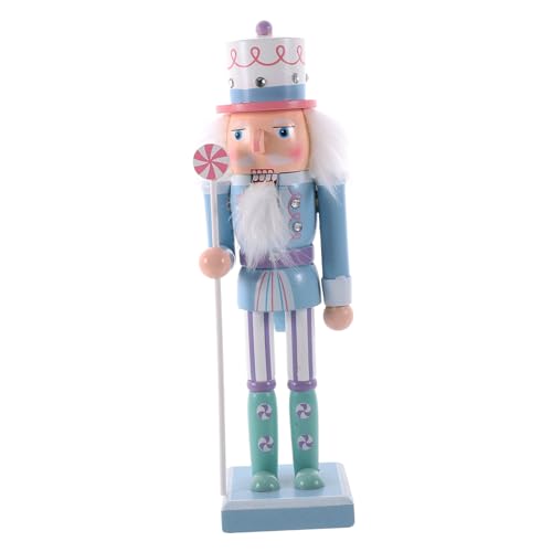 HAMPPLIES Weihnachts Figur Holz Ornament in Blau Traditionelle...