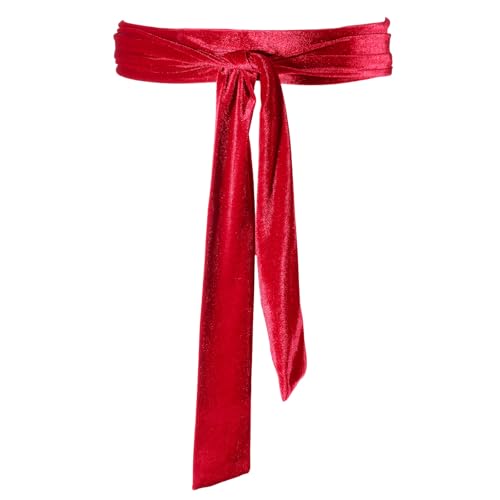 Xthrotsenk Red Sash Belts Red Velvet Belt Velvet Dress Belt Ribbon Belts for Women Christmas Valentines Day Dresses Wedding Party Prom Special Occasion