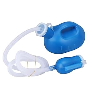 2000ml Urine Bottle for Men Large Capacity Good Sealing Spill Proof Urinals Thickened Pee Funnel Portable Plastic Pee Bottle Daily Living Aids for Home Hospital Elderly Men(Blue)