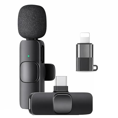Image of Kratos KMW01 Wireless Mic, Mic Wireless for YouTube & Video Recording, Mic with 3-Level Noise Reduction, LED Indicator, Type-C and for iPhone Plug & Play Connectors, Single Channel Microphone