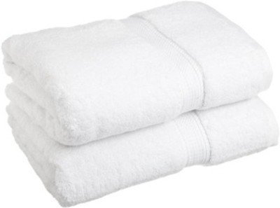 Image of Kuber Industries Fabric Bath Towel 650 GSM (Set of 2, White)