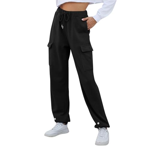 Pantalon de jogging long femme coton noir XXL : confort sans serrer