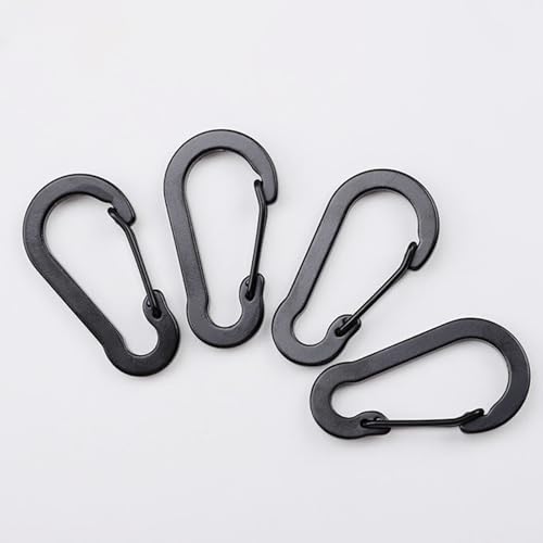 10 Stück Karabinerhaken Klein Schwarz,Karabiner Schlüsselanhänger,Karabiner Klein,Aluminium D-Ring Karabiners Schlüsselanhänger,Carabiner Schwarz,für Outdoor Sport,Camping,Reisen,Wandern,Angeln