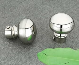 edli bracket stainless steel metal for 1inch (25mm) window curtain rod bracket end knob finials accessories | pack of 2 pcs. | silver finish | only for bracket.