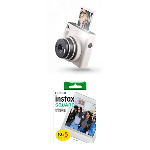 Instax Square Sq1 Cámara Instantánea, Chalk White Fujifilm Square Marco Blanco, Película Instantánea, 5 X 10 Fotos Exclusiva Amazon Instax Square Sq1 Cámara Instantánea, Chalk White Fujifilm Square Marco Blanco, Película Instantánea, 5 X 10 Fotos Exclusiva Amazon