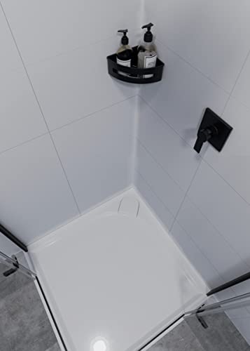 Panier d'angle de douche noir 16,5cm pour optimiser le rangement - 7