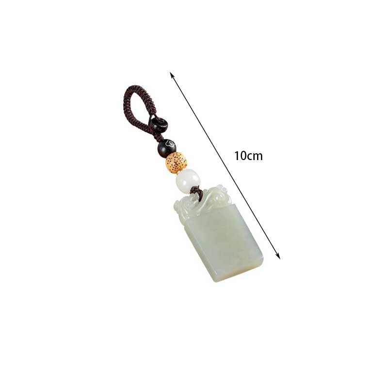 Portachiavi per Auto Ciondolo in giada di Hetian, sicuro e sano, portachiavi for auto, ciondolo for uomini donne, regalo, ornamenti for zaino