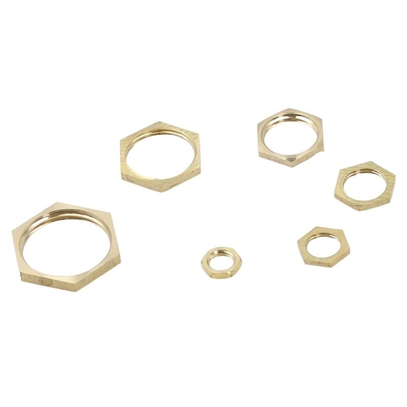 Set of 5 Copper Hex Pipe Nuts - 1/8", 1/4", 3/8", 1/2" and 3/4" Female Thread with Hex Cap for Plumbing (3/8")