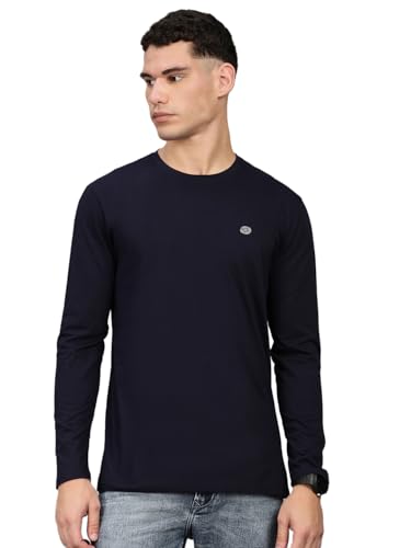 Image of Lux Nitro Men's Premium Cotton Long Sleeve T-Shirt | Modern Fit Casual Tee with Round Neck | Solid Regular Fit T-Shirt for Men