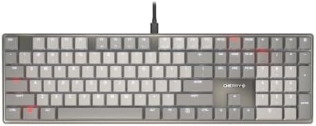 Cherry KC 500 MX LP Mechanical Low Profile Keyboard | Slim Design | White Lighting | PBT Key caps New MX LP 2.0 Switches (Gray, Full Size)