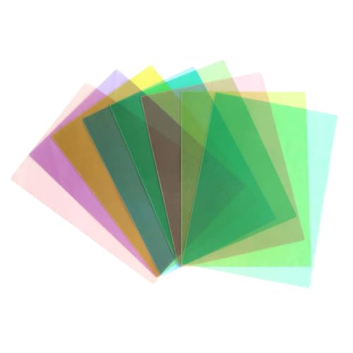 8x A4 Colour Overlays for Dyslexia, Dyslexia Reading Overlays Aid, Light Coloured Plastic Guided Reading Overlays for Dyslexia, ADHD, Irlens Syndrome, Reduce Visual Stress