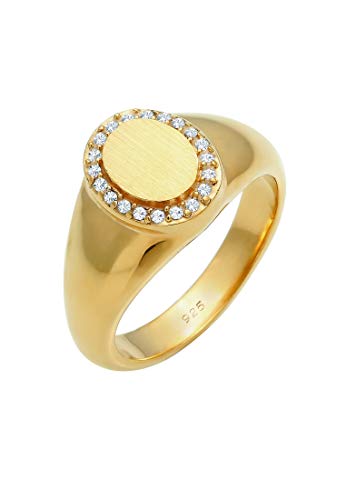 Bague femme argent 925 Elli avec cristaux et finition plaqué or élégante