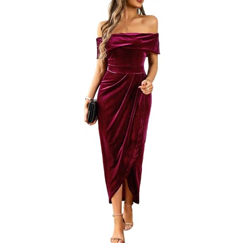 apparel red velvet dress