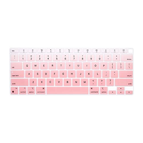 Funda de teclado de silicona para MacBook Air 13 2020 M1 A2337 Touch ID en rosa claro degradado 1