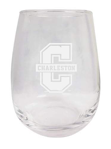 R and R Imports Cougars of Charleston 15 oz Engraved Stemless Wine Glass Officially Licensed Collegiate Product Single Unit
