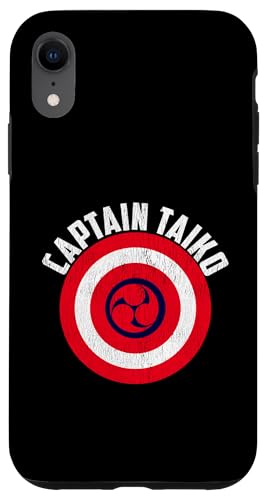 Installazione facile Custodia per iPhone XR Red Mitsudomoe Simbolo Retro Distressed Captain Taiko batterista