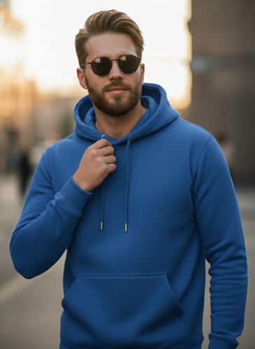 Image of Men Regular Fit Fleece ||Black||Hoodie Solid||Sweatshirt-JM3860