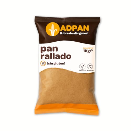 ADPAN Pan Rallado Sin Gluten | 1 kg | Para Celíacos | Vegano | Sin Alérgenos | Ideal para Rebozados y Empanados | Fácil de Usar | Alimentación Saludable | Dieta Equilibrada | Cocina tradicional