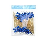 xiaopang 50/100個/セット レッドハート フルーツスティック 使い捨て 竹製 バレンタインデー パーティー用品 ウェディング ブライダル シャワー 誕生日 装飾, ブルー, One Size