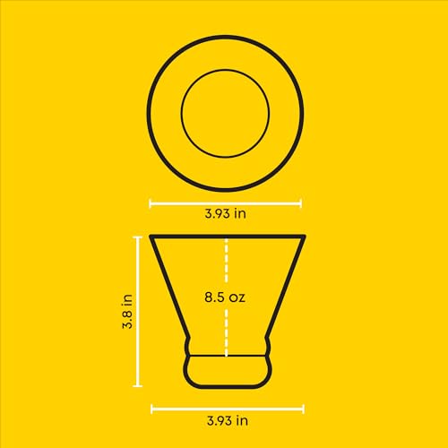 JoyJolt Afina Stemless Martini Glasses Set of 6, 8.5oz Liquor Drinking Glasses for Cocktail and Margarita, Bar Glass Cups, Glass Dessert Cups