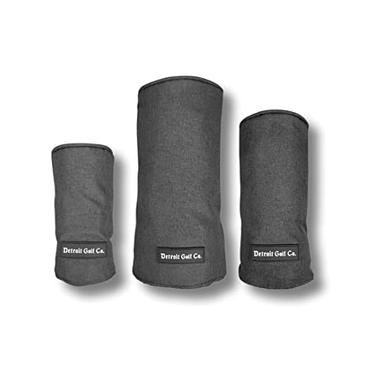 Detroit Golf Co. Premium Barrel Golf Club Head Covers - Drivers, Fairway Woods and Hybrids (Black)