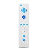 Wii Remote Controller, MOLICUI Replacement Remote Game Controller(No Motion Plus) with Silicone Case and Wrist Strap for Wii and Wii U,Blue White