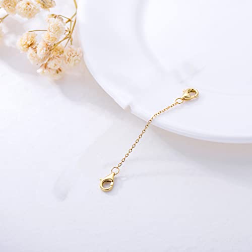 Image of 10k 14k Real Gold 1 inch /1.5 inch /2 inch /2.5 inch /3 inch /4 inch /5 inch Necklace Extender, Necklace Bracelet Extender Chain, Durable Gold Extender Chain, Adjustable Extension Chain for Necklace Bracelet Anklet
