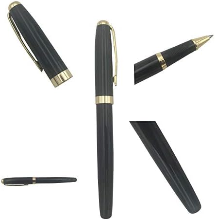 Accod Rollerball Pen Office Signature Pen with 2 Black Refills(0.5mm)Nice for Friend Classmates Family and Colleagues(Black #2)