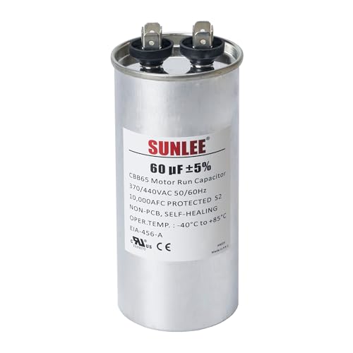 SUNLEE UL Recognized 60 uF (60 MFD) 370/440 VAC CBB65 Run Capacit...