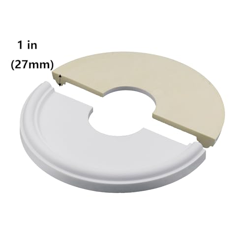 Image of Semetall PU Ceiling Medallion for Light Fixtures and Ceiling Fans,13 inch OD x 4 inch ID (2 Pack,White)