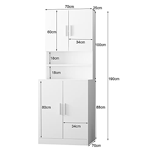 ECD-Germany-Armario-para-Lavadora-705x1905x70-cm-con-4-Puertas-Columna-sobre-Secadora-Mueble-Alto-Auxiliar-de-Cuarto-de-Bano-Estanteria-Espacio-para-WC-con-Compartimentos-de-Almacenamiento