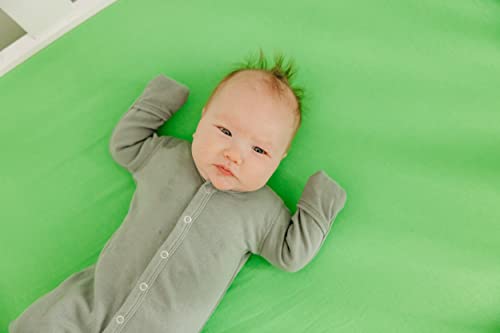Image of Copper Pearl Premium Knit Crib Sheets - Breathable & Soft, Fitted for Standard Mattresses, Perfect for Baby Registry or Shower Gift, Lime