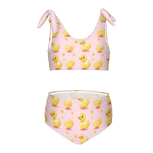 Ducks Pink Polka Dots Girls Tankini Swimsuit Kids Bikini Sets 2 Pcs Bathing Suit 3T - Main Image