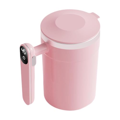 F Fityle Tazza da caffè con agitazione automatica, Bicchiere da regalo automiscelante, Tazza da viaggio con bottiglia di shaker elettrico per proteine, Rosa