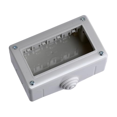 Scatola a montaggio esterno, 4 Moduli/posti, Compatibile con BTicino Matix, IP40 per interno, Grigio, Custodia, Contenitore da parete porta frutti, per interruttori/prese, con passacavi