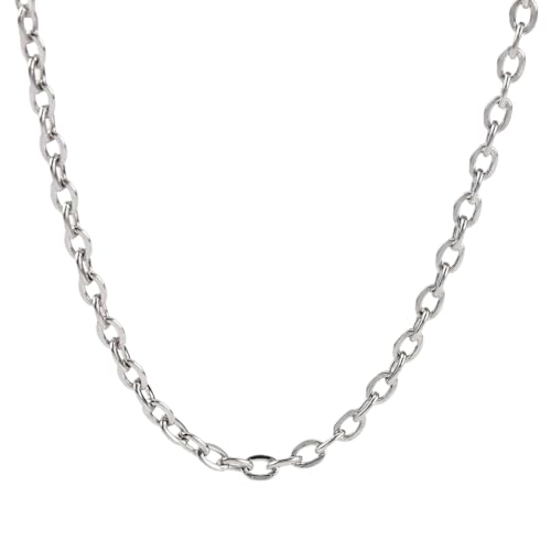 Image of THE MEN THING Chain for Men, Luxury Pure Titanium Steel Chain | Silver Stainless Steel Chain | Necklace Jewellery for Men & Boys