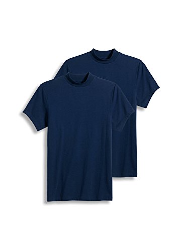 Jockey Men's Sportswear Short Sleeve Mock Neck Tee - 2 Pack, Just Past Midnight, l