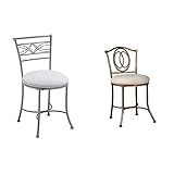 Hillsdale Furniture Dutton Vanity Stool, Chrome & Emerson Metal Vanity Stool, Golden Bronze