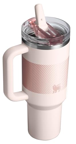 Image of STANLEY Quencher ProTour Flip Straw Tumbler with Leakproof Lid 40 oz | Built-In Straw and Handle | Cup Holder Compatible for Travel | Insulated Stainless Steel Cup | BPA-Free | Rose Quartz Fade