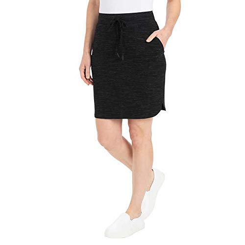 Hilary Radley Ladies' Space Dye Pull-On Skirt - (Black, Large)