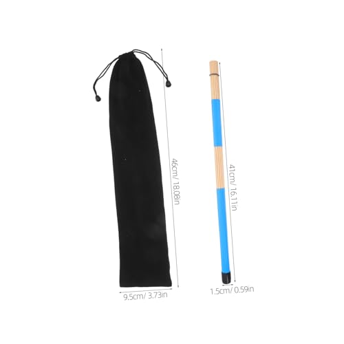 Kisangel 1pair Bundle Wooden Drum Brushes para música Jazz y Folk, palillos profesionales para batería con estuche suave miniatura 2