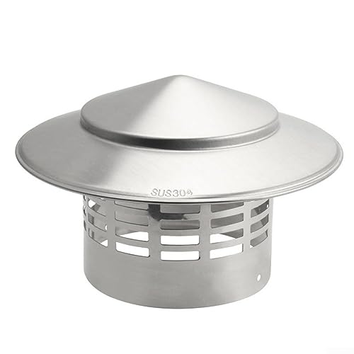 Tapa de chimenea de acero inoxidable de 200 mm con malla para extractor 6