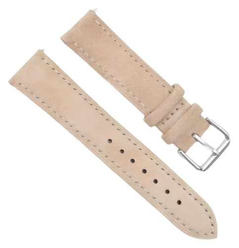 Bracelet de montre souple anti irritation en cuir véritable de rechange 24mm