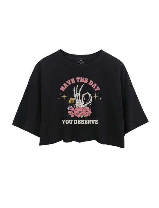 Have THE Day You Deserve Crop Tops-Squad Goals Gym Tank Soft Stretch Cotton Workout for Strength Training Black