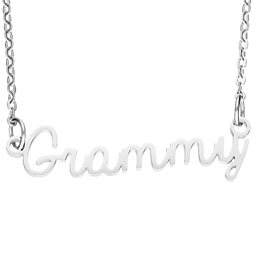 HUTIMY Grammy Necklace Gifts for Women Grandmother Jewelry from Granddaughter Birthday Mothers Day Best Grammy Necklace