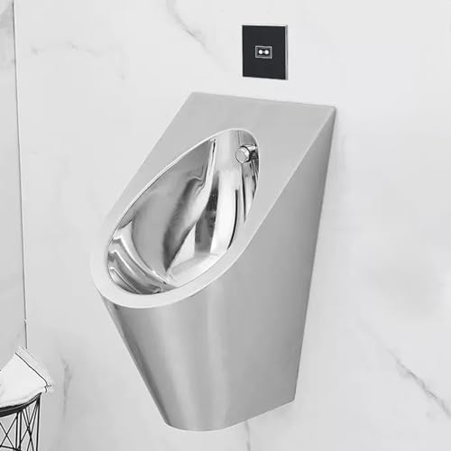 OTQEFTN Wall Mounted Sensor Urinal, 304 Stainless Steel Urinal with Automatic Flush System, Wall-Mounted Men's Flushing Urinal, Splash Toilet for Bars/airports