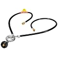 GasSaf 3 Feet Y Splitter Propane Regulator with Hose, 2 Hose Low Pressure Regulator Kit for Most LP Gas Grill, Heater, Camping Stove and Fire Pit Table